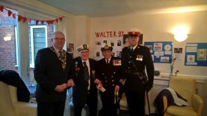 Cllr Raymond Dutton, Mayor of Rochdale; Mr Walter Hainsworth; Cdr Janet Evans, North West Area Sea Cadets; and, Lt Mark Stephens, OC Rochdale Sea Cadets.
